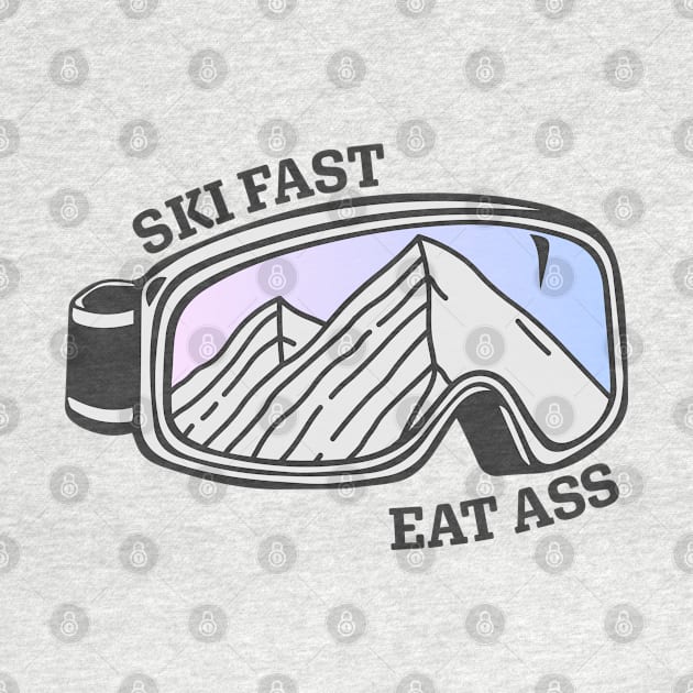 Sunset Mountain Ski Goggles | Ski Fast Eat Ass by KlehmInTime